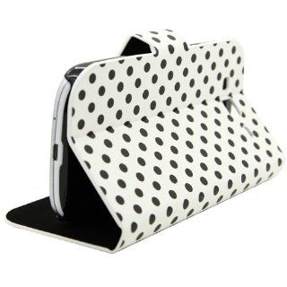 MORTON Diary Style Polka Dots Leather Flip Case for Samsung Galaxy S3 i9300   white Cell Phones & Accessories