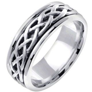 14K White Gold Women's Celtic Infinity Knot Wedding Band (6.5mm) Jewelry