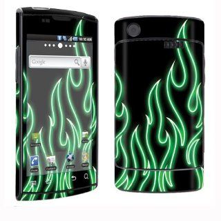 Samsung captivate i897 Vinyl Protection Decal Skin SSi897 095 Green Neon Flames Cell Phones & Accessories