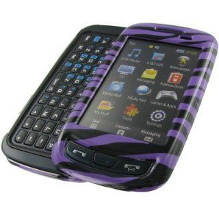 New SnapOn Phone Cover for Samsung Impression A877 AT&T Purple Black Zebra Protector Case [Beyond Cell Packaging] Cell Phones & Accessories