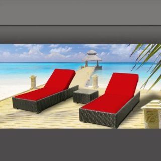 Luxxella Outdoor Patio Wicker Furniture 3 Pc Chaise Lounge Set RED  Outdoor And Patio Furniture Sets  Patio, Lawn & Garden