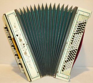 Antique Russian Handmade Unique OLD Button Accordion Bayan Copper Voices 110bass Musical Instruments