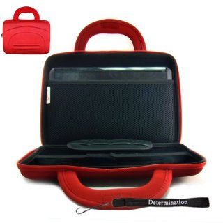 Kroo Red Cube Case Carrying Bag Sleeve for for Asus Eee PC ( 1005HA PU1X  BK BU 1000HE VU1X BU BK 1008HA 1000HA PC 901 1002HA Seashell Pearl PC 900 1000H PC 904HA Atom N270 PC 4G 2G) Black Blue 8.9 inch 10.1 inch Netbook Case + Determination Hand Strap Co