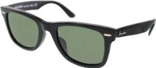 Ray Ban RB2140F Original Wayfarer Sunglasses 901 Black (Crystal Green Lens) 52mm Ray Ban Clothing