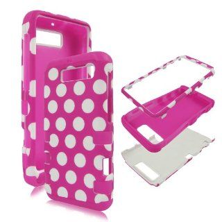 2D Hybrid 3 in 1 PinkPolkadot Motorola Electrify M XT901 U.S Cellular High Impact Shock Defender Plastic Outside with Soft Silicon Inside Drop Defender Snap on Cover Case Cell Phones & Accessories