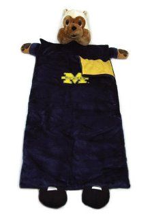 6' NCAA Michigan Wolverines Mascot Snuggly Soft Children's Sleeping Bag   Slumber Bags