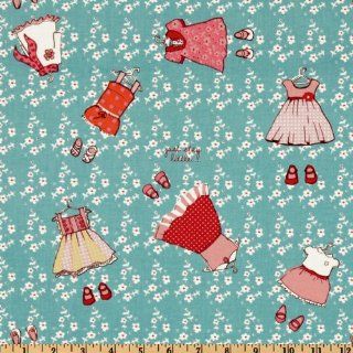 Michael Miller Children at Play Just Stay Little Turquoise Fabric