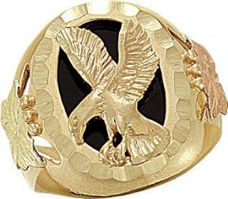Black Hills Gold Onyx Eagle Mens Ring Landstroms Black Hills Gold Jewelry Jewelry