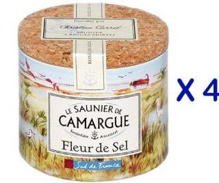 French Fleur De Sel Le Saunier De Camargue Fleur De Sel 4 Can Pack  Sea Salt  Grocery & Gourmet Food