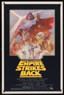 Empire Strikes Back one sheet movie poster R81 George Lucas sci fi classic, cool artwork by Tom Jung Entertainment Collectibles