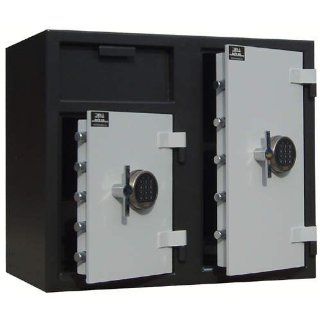 27 Inch Two Door Depository Safe with Electronic Locks in Black Finish   Tools