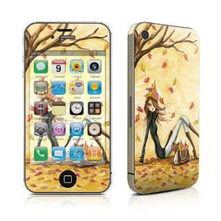 Autumn Leaves Design Protective Decal Skin Sticker (Matte Satin Coating) for Apple iPhone 4 / 4S 16GB 32GB 64GB Cell Phones & Accessories