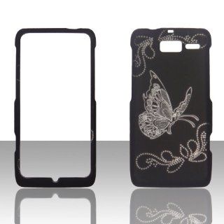 2D White Butterfly Motorola Droid Razr M XT907 Verizon Cases Cover Hard Case Snap on Rubberized Touch Case Cover Faceplates Cell Phones & Accessories