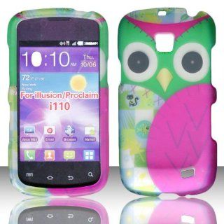 2D Green Owl Samsung Illusion i110 / Proclaim Verizon Case Cover Hard Phone Case Snap on Cover Rubberized Touch Protector Case Cell Phones & Accessories