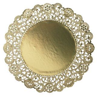 Hoffmaster GO908SP Brooklace Gold Foil Round Lace Doily, 8" Diameter (Case of 500)