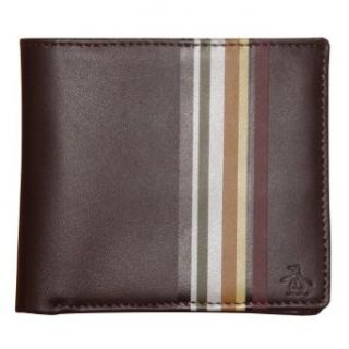 Original Penguin Mens Bifold Leather Wallet Brown at  Mens Clothing store
