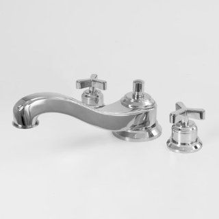 Sigma Series 620 Deck Mount Tub Filler with Moderne X Handles   1.629477.43   Bathtub Faucets  