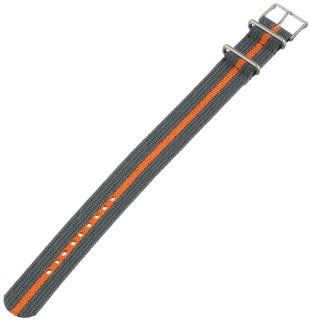 Timex T7B909 Weekender 20mm Gray/Orange Nylon Slip Thru Watch Strap at  Women's Watch store.