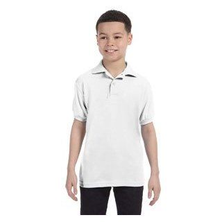 Youth 5.5 Oz. 50/50 Ecosmart Jersey Knit Polo White   S  Other Products  