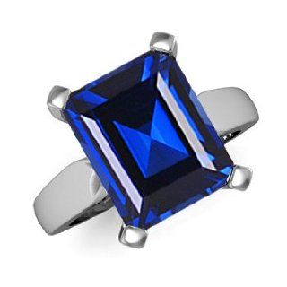 4.5 ct Lab Created Blue Sapphire Solitaire Ring Angara Jewelry
