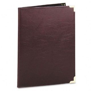 Samsill Pad Holder, Leather Look with Brass Corners, Document and Card Pockets, Burgundy (70014)  Personal Organizers 