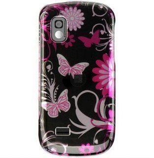 SnapOn Phone Cover for Samsung Solstice SGH A887 AT&T Pink Butterfly Protector Case Cell Phones & Accessories
