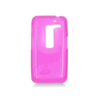 LG Esteem MS910 Revolution VS910 HexagonalPink Flex Transparent Cover Case Cell Phones & Accessories