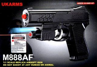 UK Arms M888AF Spring Powered Airsoft Pistol w/ Laser & Flashlight  Sports & Outdoors