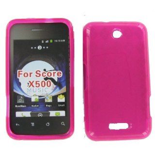 ZTE X500M (Score M) Crystal Hot Pink Skin Case Cell Phones & Accessories