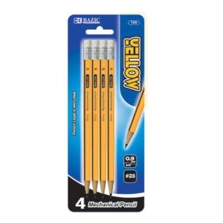 BAZIC Yellow 0.9mm 2B Mechanical Pencil 144 Packs of 4 