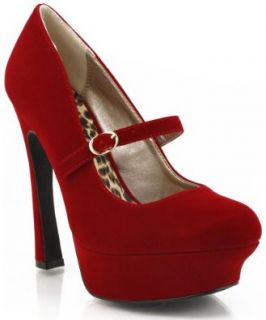 Qupid Pageant 25 Mary Jane Pumps RED (7.5) Shoes
