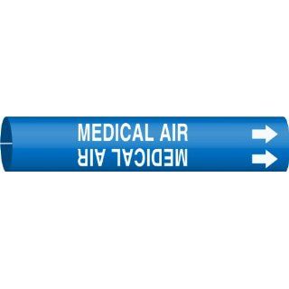 Brady 4096 G Brady Strap On Pipe Marker, B 915, White On Blue Printed Plastic Sheet, Legend "Medical Air" Industrial Pipe Markers