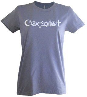 Women's Coexist T shirt XL (Slate Gray) Short Sleeve USA Religious Tolerance 