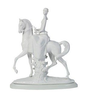 Lladro Porcelain Figurine Woman On Horse White Re Deco   Collectible Figurines