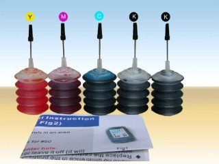 5x30ml Black and color Refill Ink Kit for HP 901, HP 901 XL Black Ink Cartridges for HP printer OfficeJet J4524, OfficeJet J4540, Officejet J4550, OfficeJet J4580, OfficeJet J4624, OfficeJet J4660, OfficeJet J4680, OfficeJet J4680c