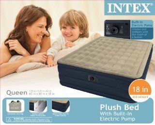Intex Recreation Plush Airbed Kit, Queen, Beige  Camping Air Mattresses  Sports & Outdoors