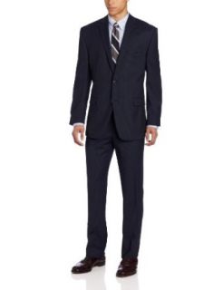 Calvin Klein Men's Navy Stripe Slim Fit Suit at  Mens Clothing store