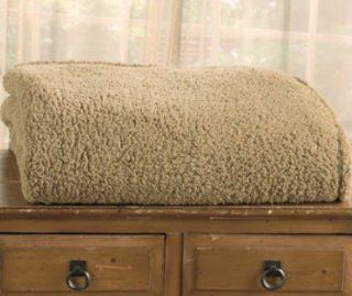 Soft King Size Sherpa Blanket in Taupe  Bed Blankets  