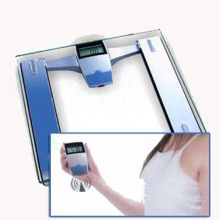 Top Care Glass Electronic Personal Scale with Remote Display Blue   Digital Bath Scales