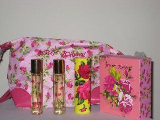 Betsey Johnson Bag Cosmetic Make up Bag + 3 Betsey Johnson Perfume Brand New  Beauty