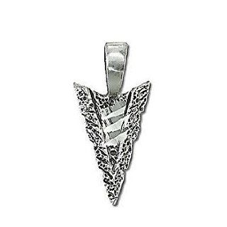 Sterling Silver Diamond Cut Arrow Head Pendant Jewelry
