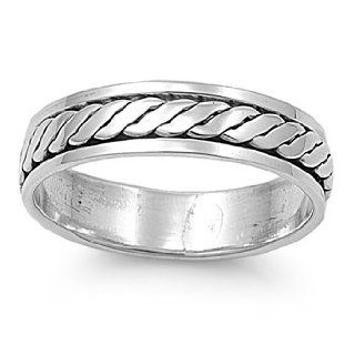 Interlacing Row Spinner Ring Sterling Silver 925 Spinner Ring Women Jewelry