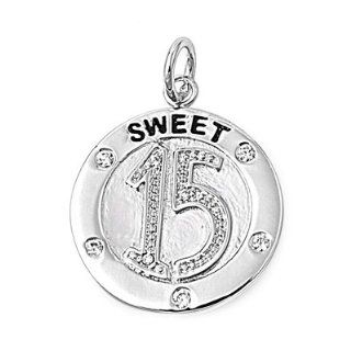 Sweet 15 Pendant Cubic Zirconia Sterling Silver 925 Jewelry