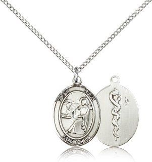 .925 Sterling Silver Saint St. Luke the Apostle / Doctor Pend 3/4 x 1/2 Inches Physicians/Painters 8068  Comes with a .925 Sterling Silver Lite Curb Chain Neckace And a Black velvet Box Jewelry