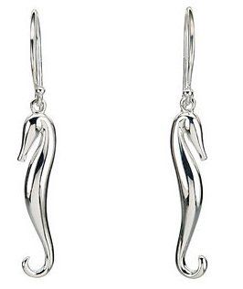 0.925 Sterling Silver Seahorse Earrings Jewelry