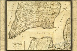 New York City Map, 1776   24"x36" Poster  Prints  