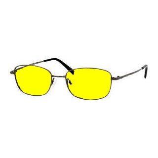 Night Driving glasses with canary yellow polycarbonate double sided anti reflective coating, scratch coating and UV protection   Super tough, super strong flexible titanium frame. This model has a universal bridge, spring hinge, skull temples and adjustabl