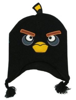 Angry Birds Rovio Black Bird Video Game Kids Pilot Peruvian Laplander Hat Novelty Knit Caps Clothing