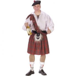 Scottish Red Plaid Kilt Clothing