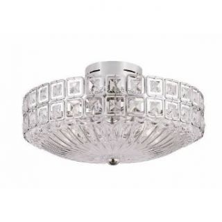 Trans Globe MDN908 9 Light Crystal Squares Flushmount in Polished Chrome MDN908   Lighting Products  